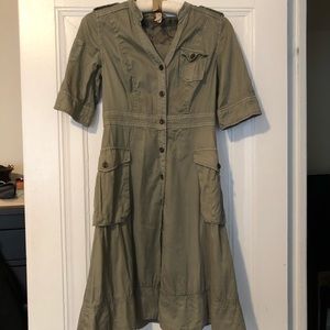 Anthropologie button up cargo dress